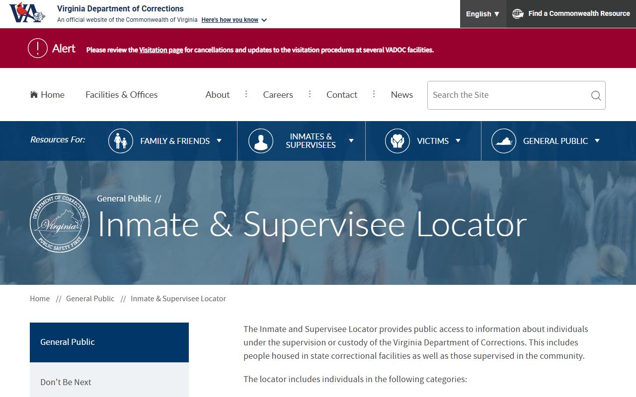 Virginia Department of Corrections locator for Isle of Wight County sentenced inmates